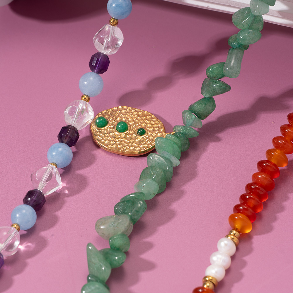 1 Piece Ethnic Series Elegant Beads Gold Color Women's Beaded Necklaces h5Picture4