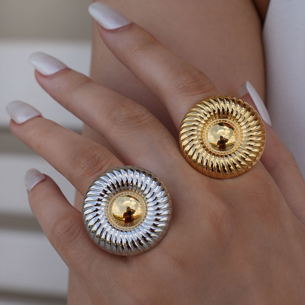 1 Piece Simple Series Casual Circle Stainless Steel  Gold Color Minimalist Rings Picture7