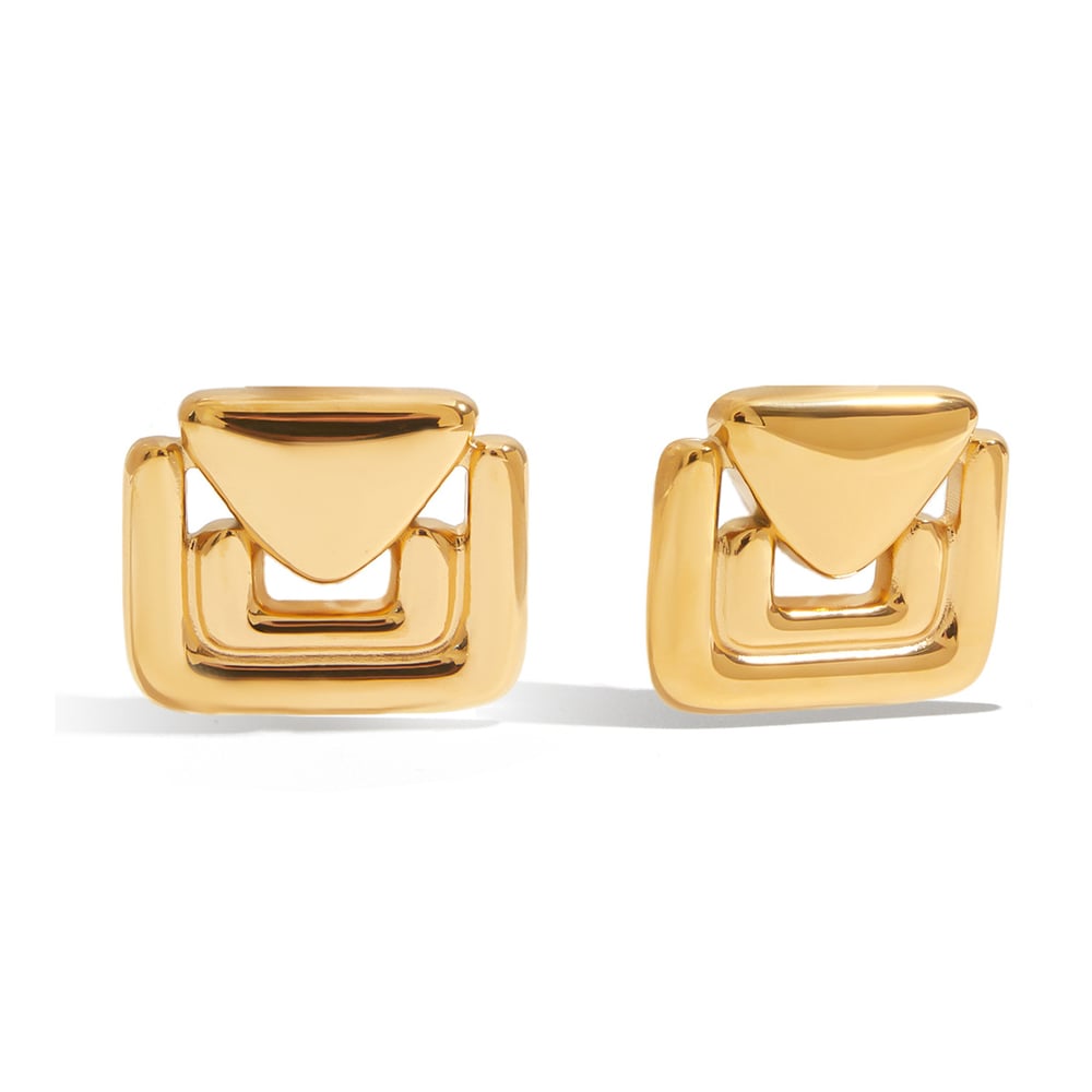 1 Pair Simple Email Shape Stainless Steel Gold Color Women's Stud Earrings
