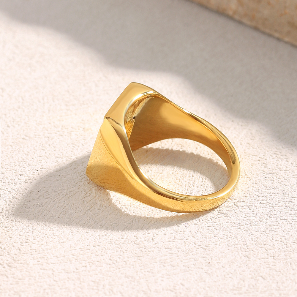 1 Piece Luxurious Series Daily Rectangular Stainless Steel Gold Color Statement Rings h5Picture7
