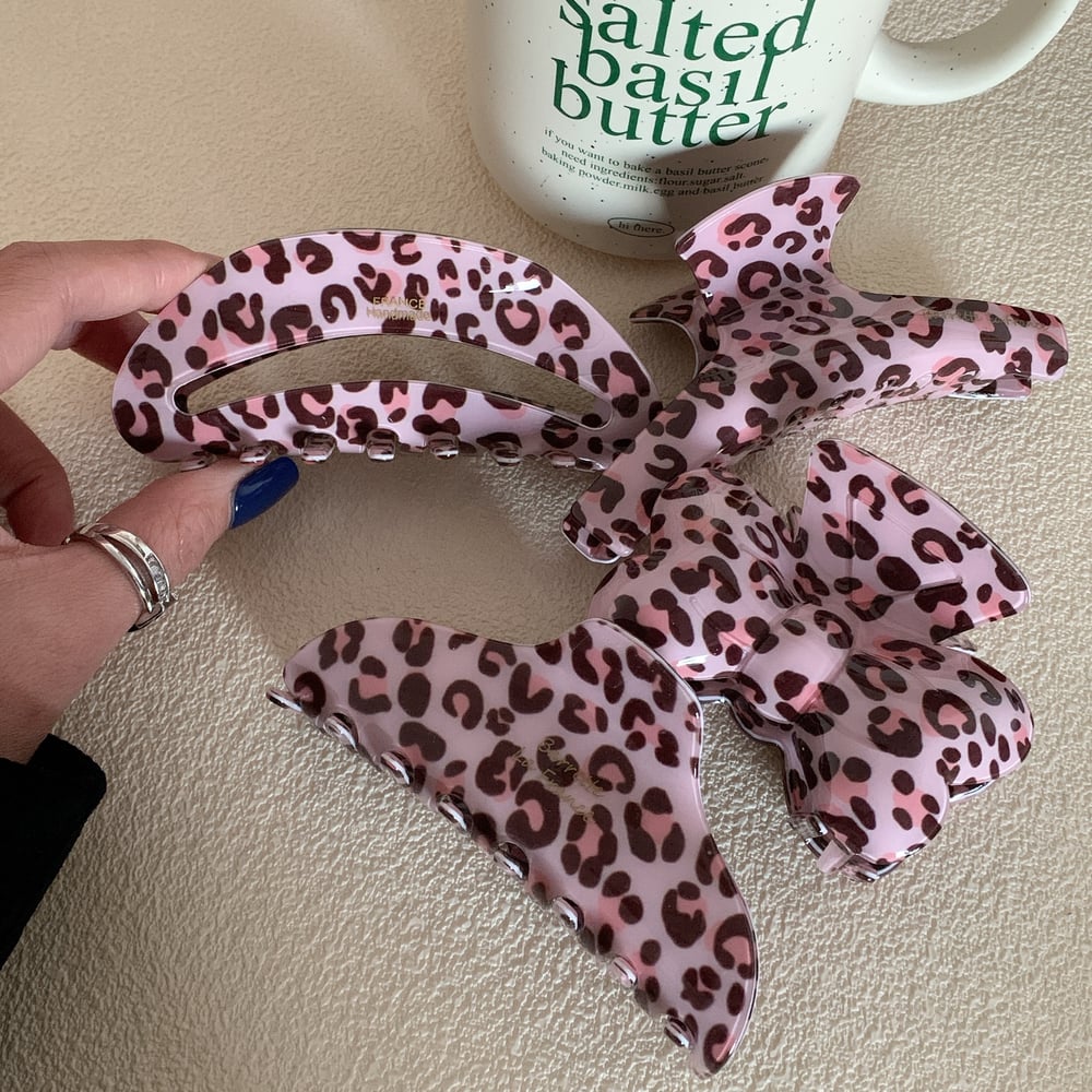 1 Pair Classic Series Casual Leopard Print Acetate Women's Hair Claws h5Picture3