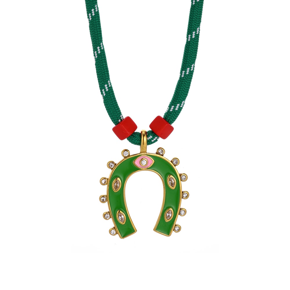 1 Piece Tropical Horseshoe-shaped Stainless Steel Gold Color Women's Pendant Necklaces