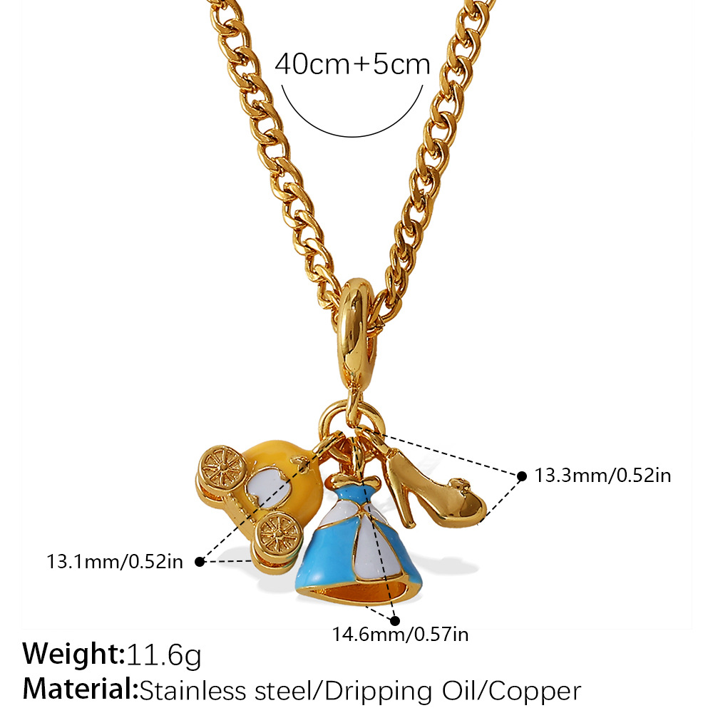 Collier pendentif DIY en acier inoxydable 1 pièce 