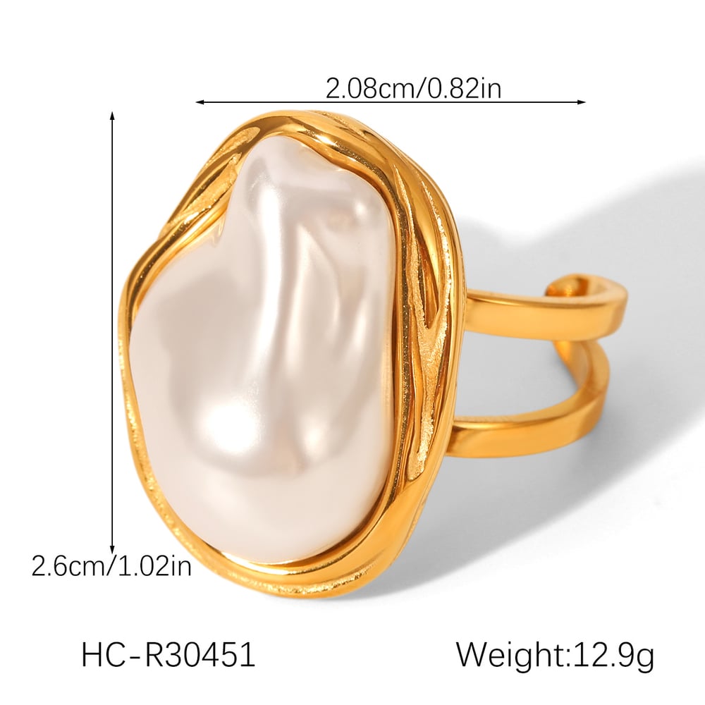 1 Piece Simple Series Daily Irregular Shape Stainless Steel  Statement Rings Picture2