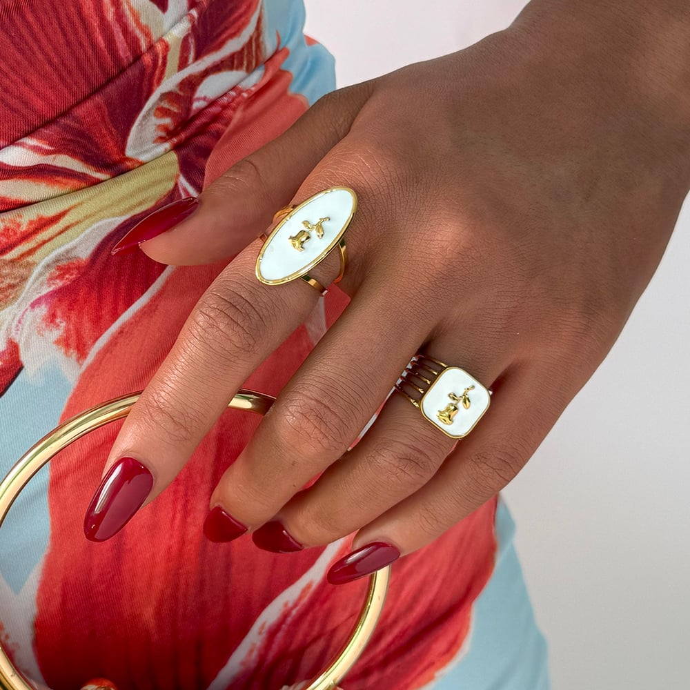 1 Piece Simple Series Retro Flower Stainless Steel   Gold Color  Minimalist Rings Picture4