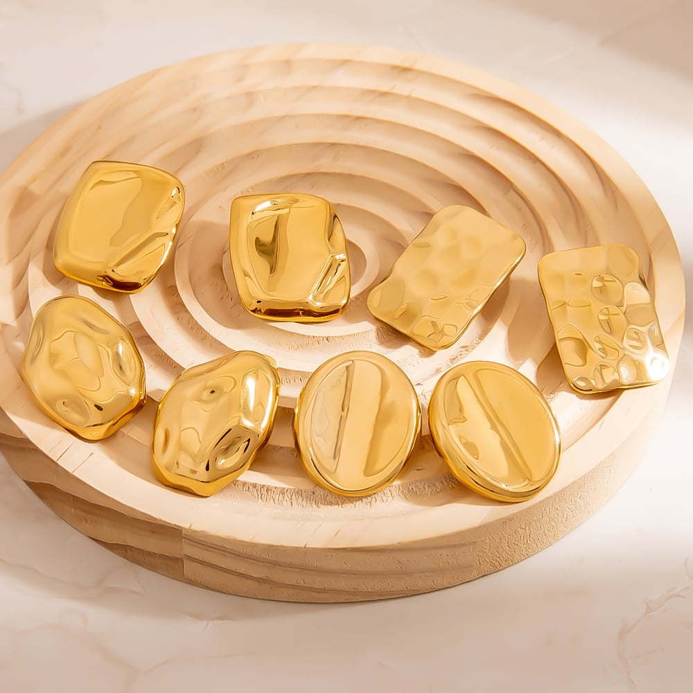 1 Pair Simple Series Casual Irregular Shape Stainless Steel   Women's Stud Earrings h5Picture5