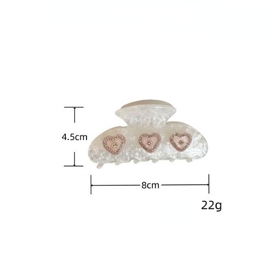 1 Pair Simple Series Cute Heart Acetate Women's Hair Claws Picture2