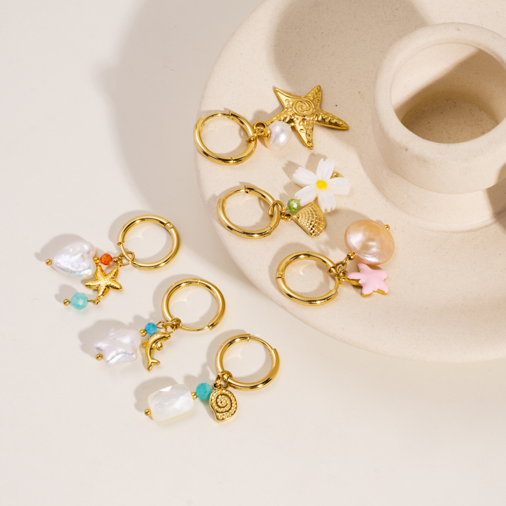 Classic Ocean Series Cute Dolphin Stainless Steel DIY Pendant Picture4