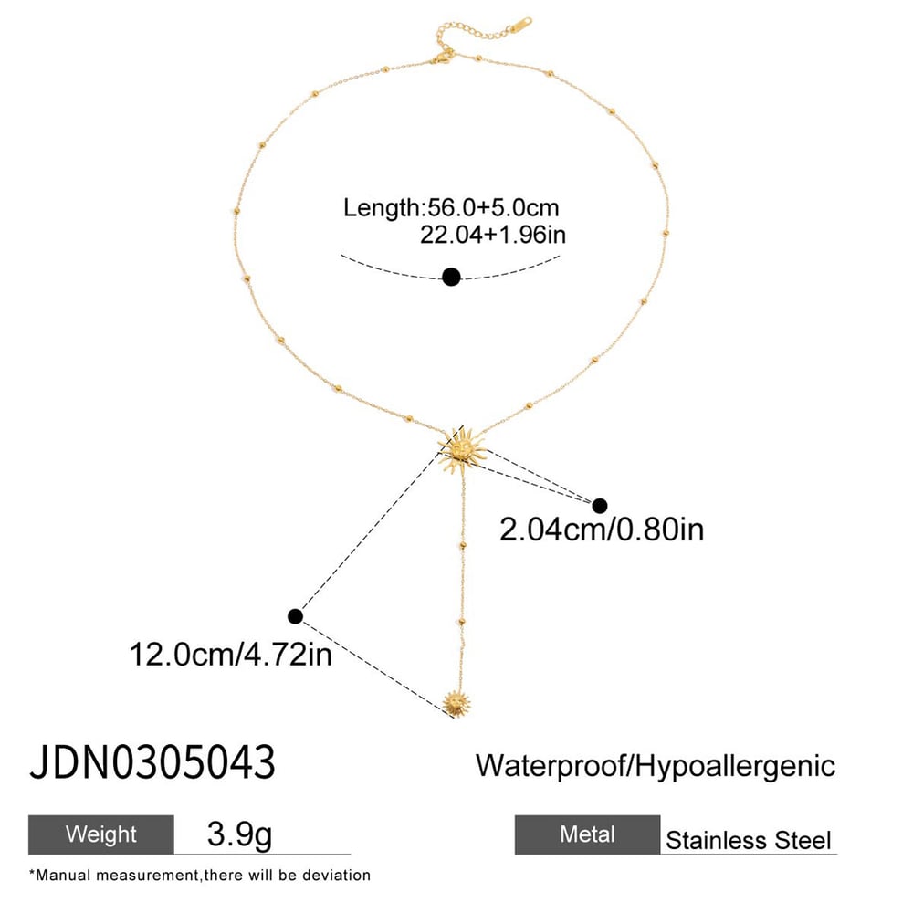 1 Piece Sexy Sun Long-chain Stainless Steel Gold Color Women's Pendant Necklaces Picture2