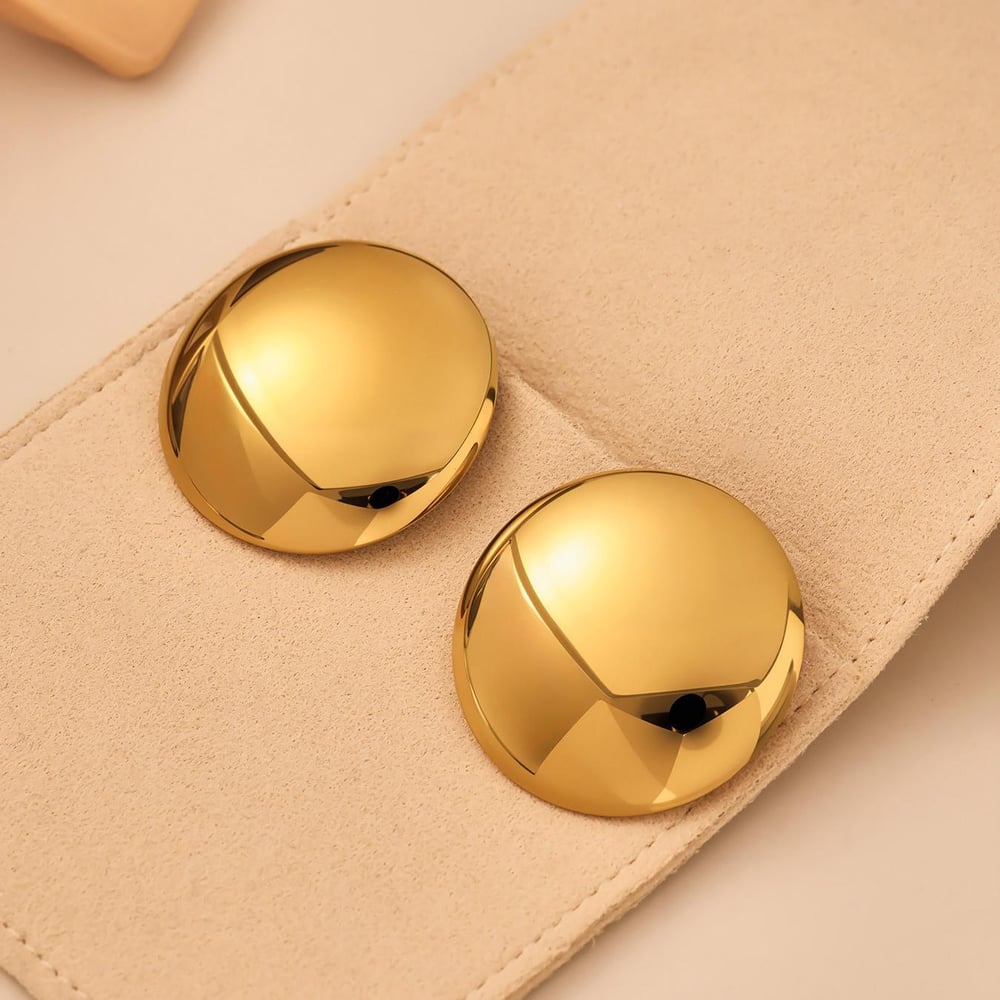 1 paire de boucles d&#39;oreilles à tige minimalistes en acier inoxydable couleur or pour femme Image5