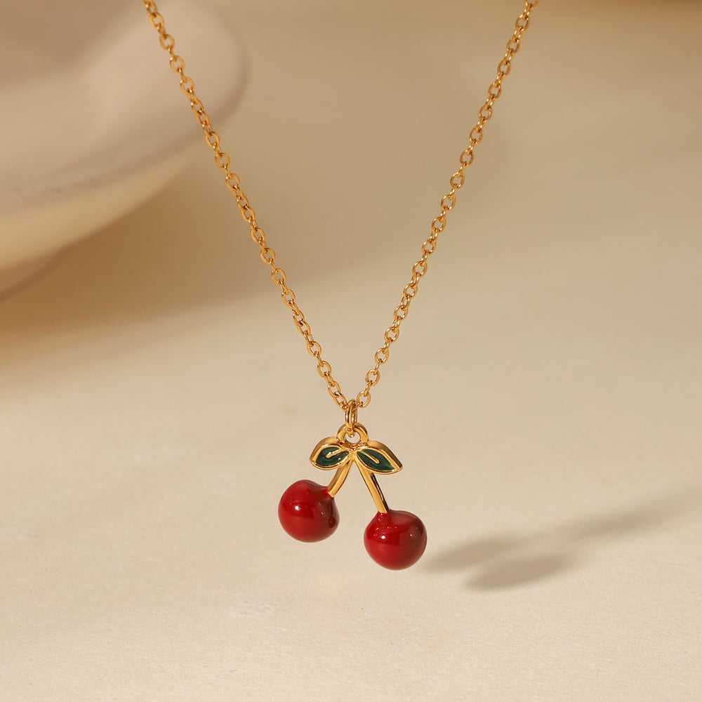 1 Pair Simple Series Daily Plant Stainless Steel Women's Pendant Necklaces h5Picture7