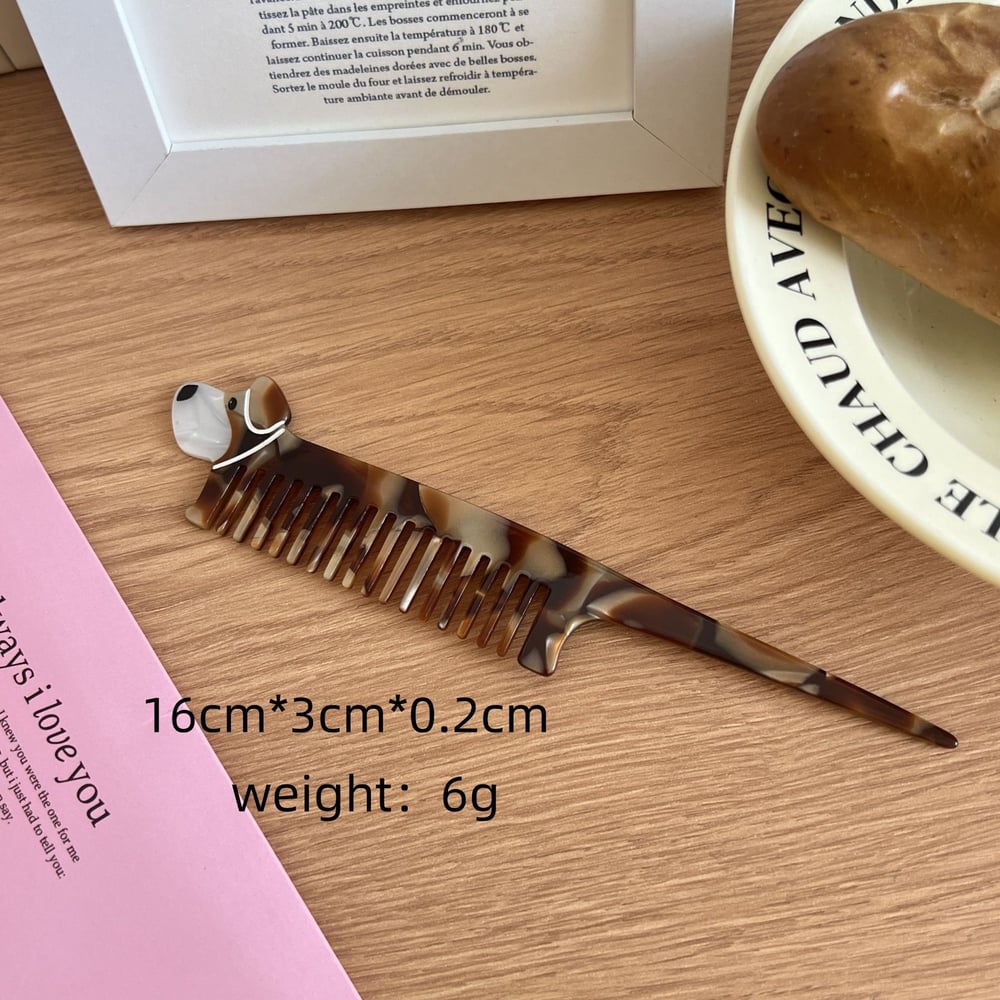 1 Piece Puppy Cellulose Acetate Sheet Women's Combs