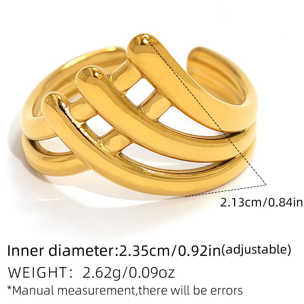 1 Piece Simple Series Casual Irregular Shape Stainless Steel   Gold Color  Minimalist Rings Picture2