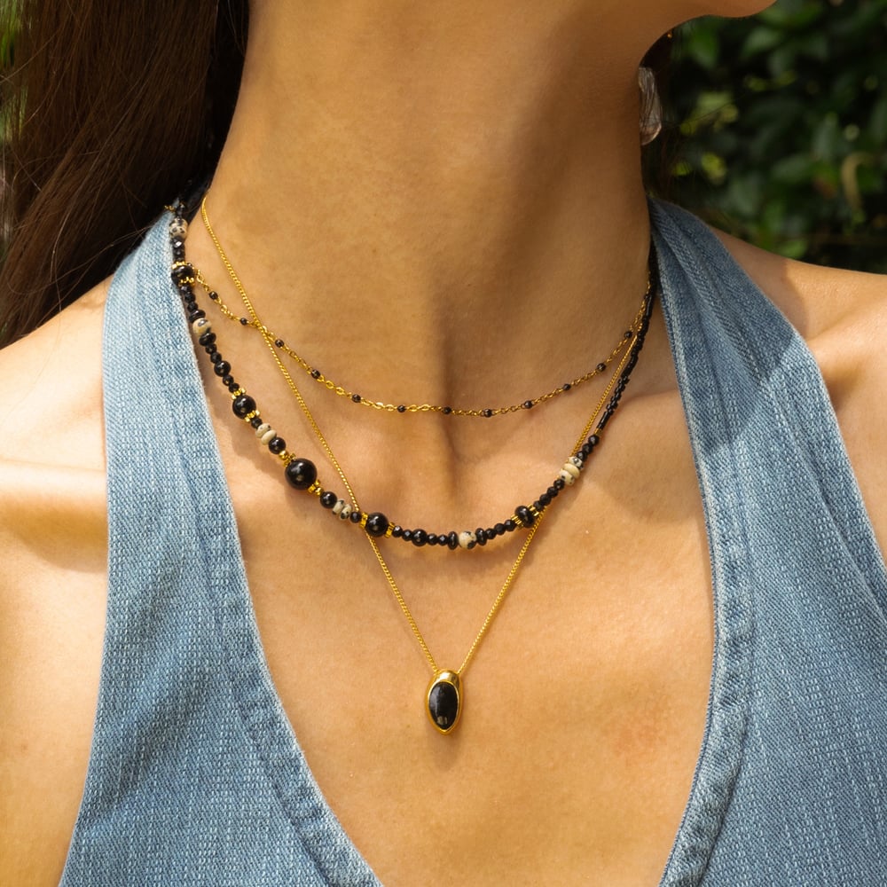 Retro Doğal Taş Kolye Seti h5Resim3