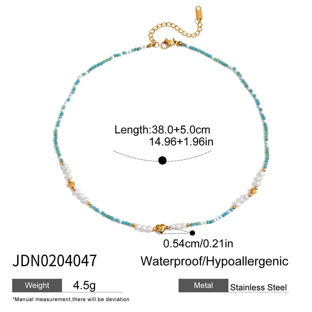 1 Piece Designable Beads Stainless Steel Gold Color Women's Beaded Necklaces h5Picture2