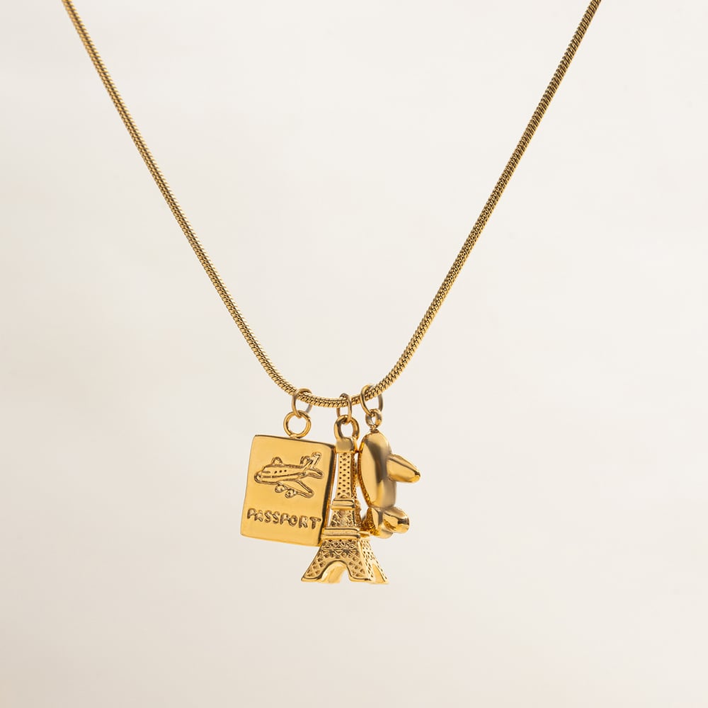 1 Piece Classic Series Eiffel Tower Stainless Steel Gold Color Women's Pendant Necklaces h5Picture7