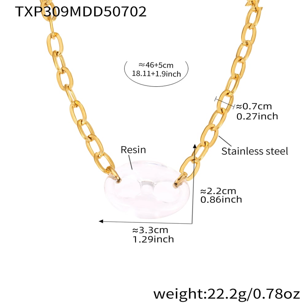 1 Piece Chic Irregular Shape Stainless Steel Gold Color Women's Pendant Necklaces