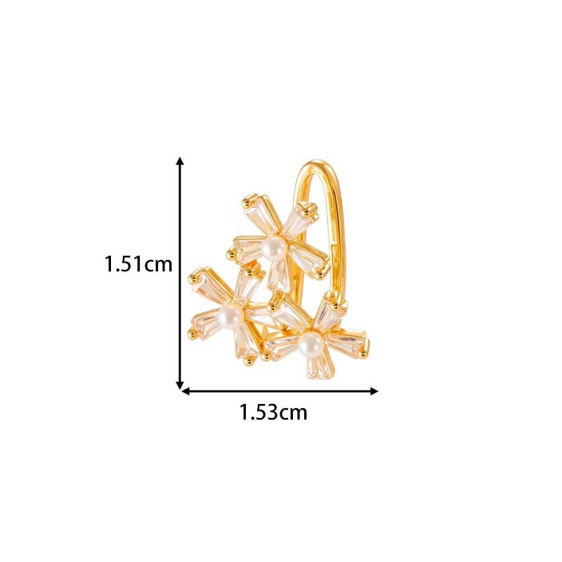 1 Piece Bow Knot Butterfly Copper Gold Color Zircon Clip-On Earring Picture2