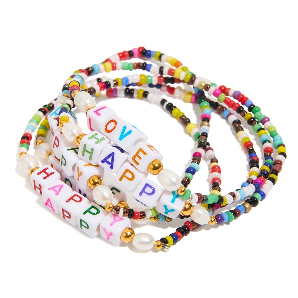1 Piece Letter Colorful Beads Resin Women's Beaded Bracelets Picture10