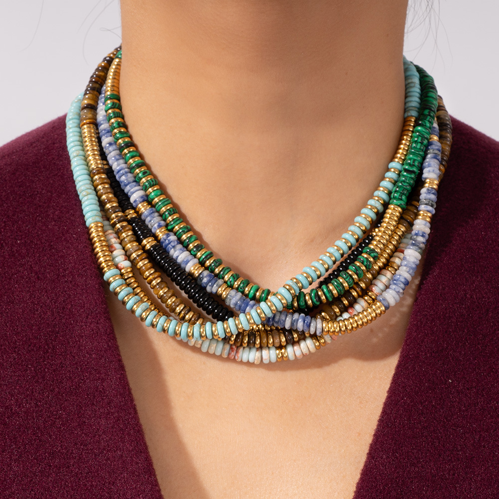 1 Piece Vintage Style Beads Natural Stones Women's Beaded Necklaces h5Picture5