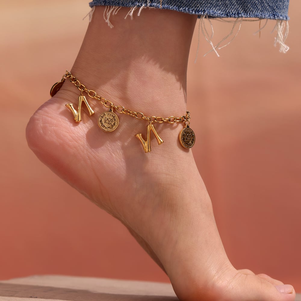 1 Piece Daily Letter Stainless Steel Gold Color Women's Charm Bracelets h5Picture5