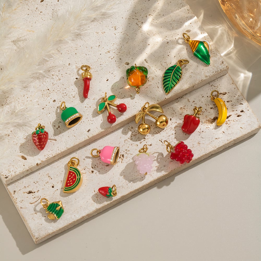 1 Piece Romantic Series Sweet Fruit Stainless Steel  Women's Pendants Picture3
