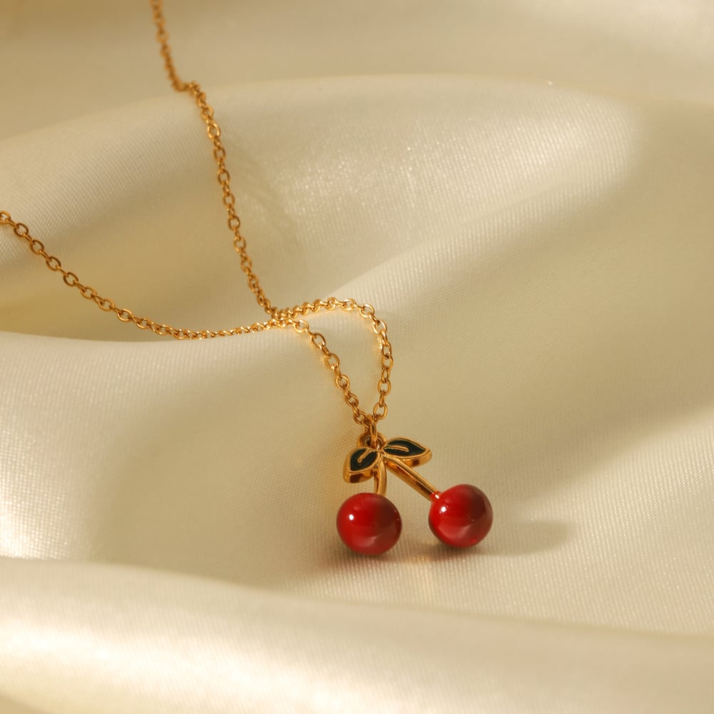 1 Pair Simple Series Daily Plant Stainless Steel Women's Pendant Necklaces h5Picture6