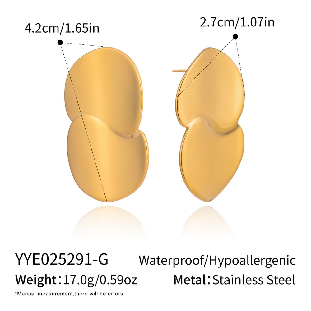 1 Pair Simple Daily Irregular Shape Stainless Steel Women's Stud Earrings