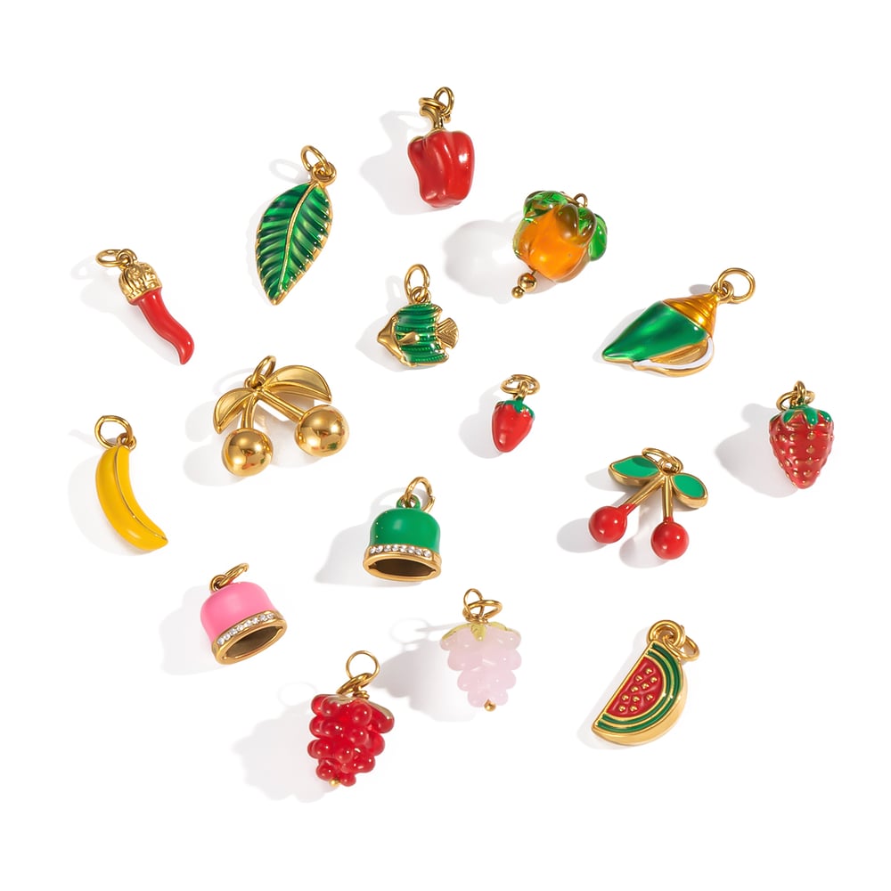 1 Piece Romantic Series Sweet Fruit Stainless Steel  Women's Pendants Picture6