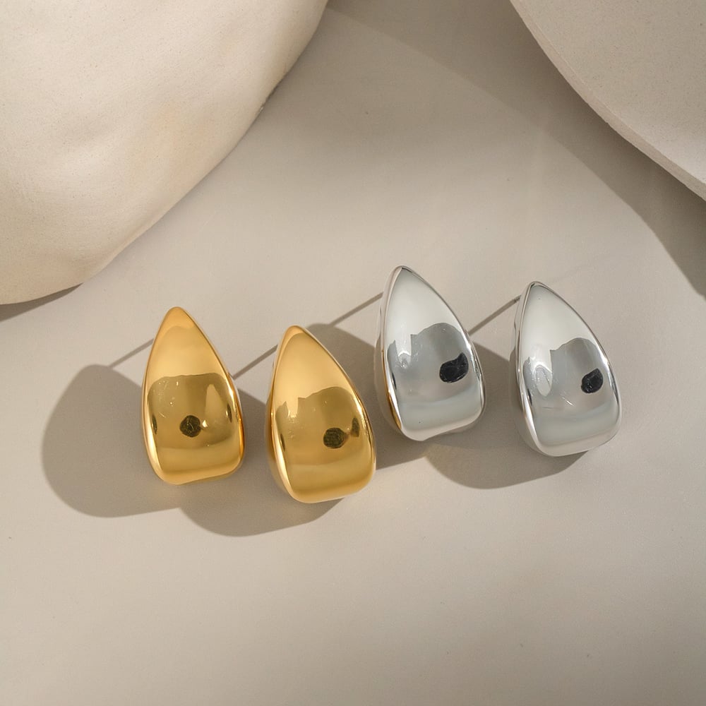 1 Pair Stainless Steel Gold Color Stud Earrings Picture3