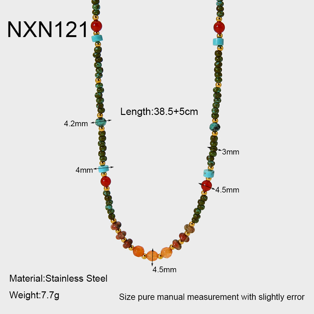 1 Piece Classic Natural Stones Beaded Necklace