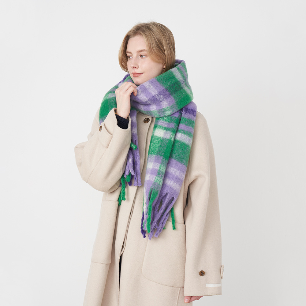 1 Piece Daily Plaid Polyester Women's Winter Scarves Picture2