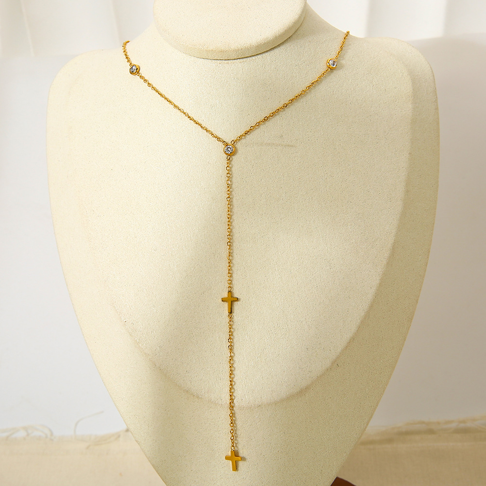 1 Stück einfache klassische Edelstahl-Anhängerketten für Damen Bild5