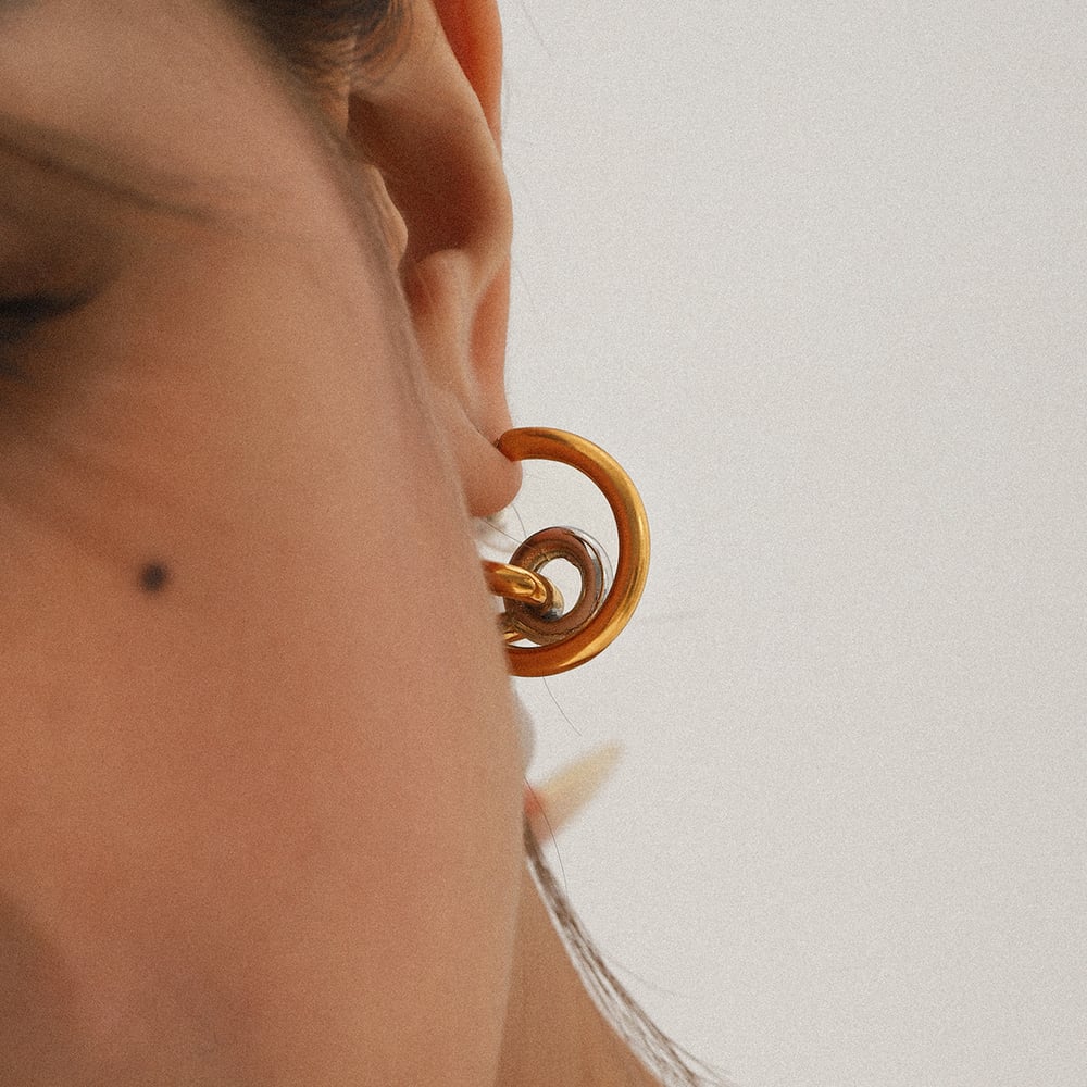 1 Pair Daily Irregular Shape Stainless Steel Gold Color Women's Stud Earrings Picture4