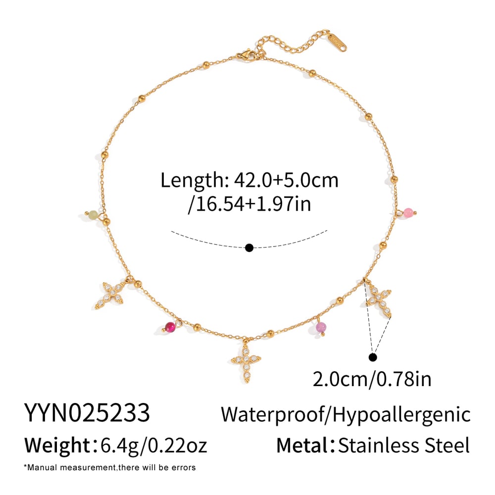 1 Piece Luxurious Elegant Cross Stainless Steel  Women's Pendant Necklaces