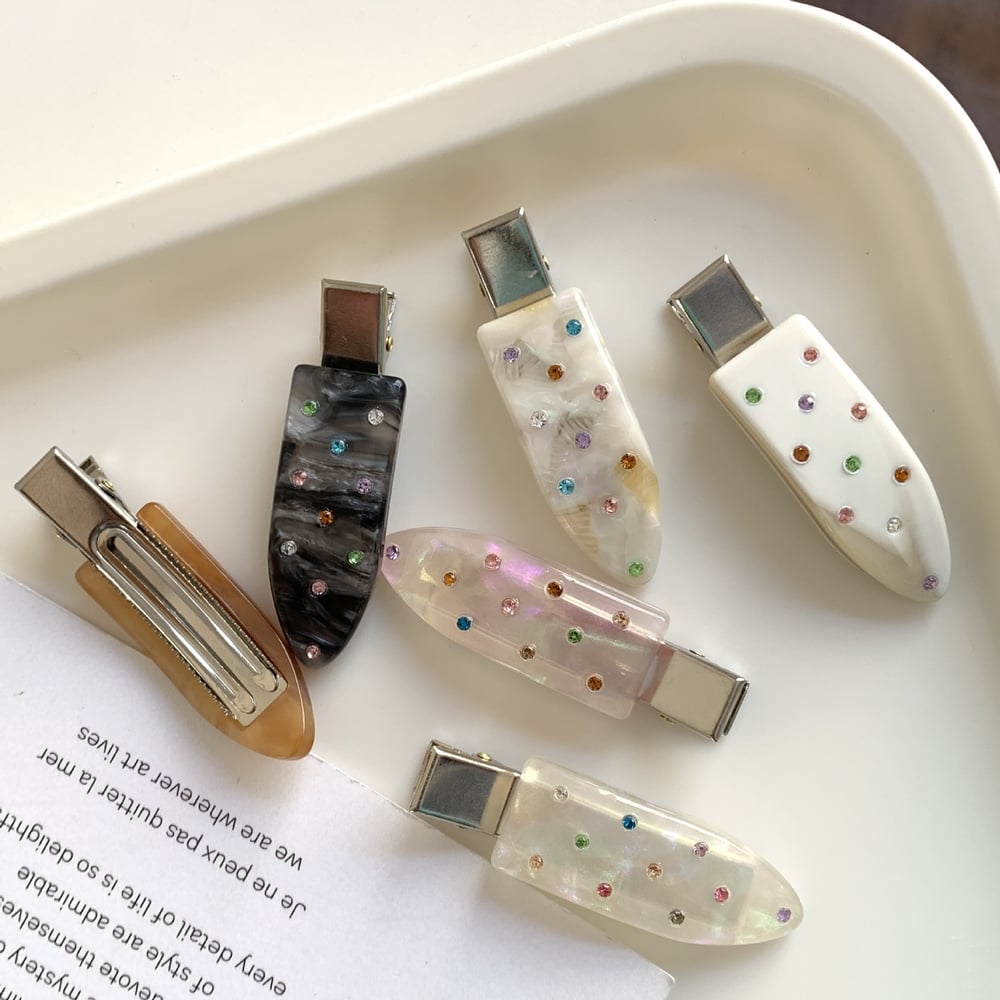 1 Piece Shinning Polka Dots Cellulose Acetate Sheet Women's Hair Clips Picture2