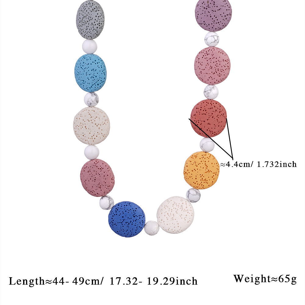 1 Piece Colorful Series White Turquoise Women's Beaded Necklaces h5Picture2