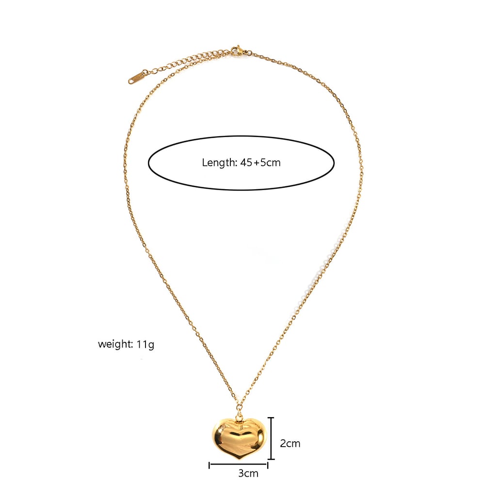 1 Piece Retro Heart Natural Stones Gold Color Beaded Necklace 