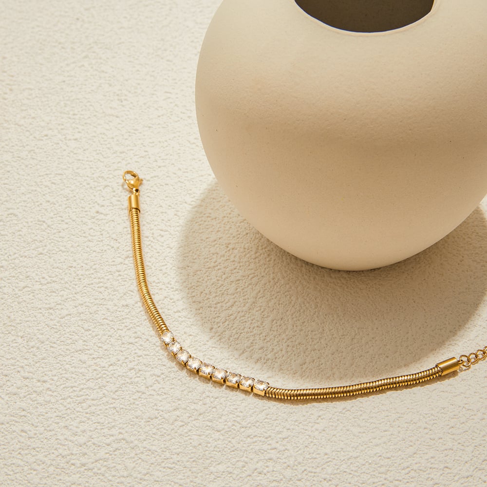 1 Piece Luxurious Star Stainless Steel Gold Color Women's Chain Bracelets h5Picture7