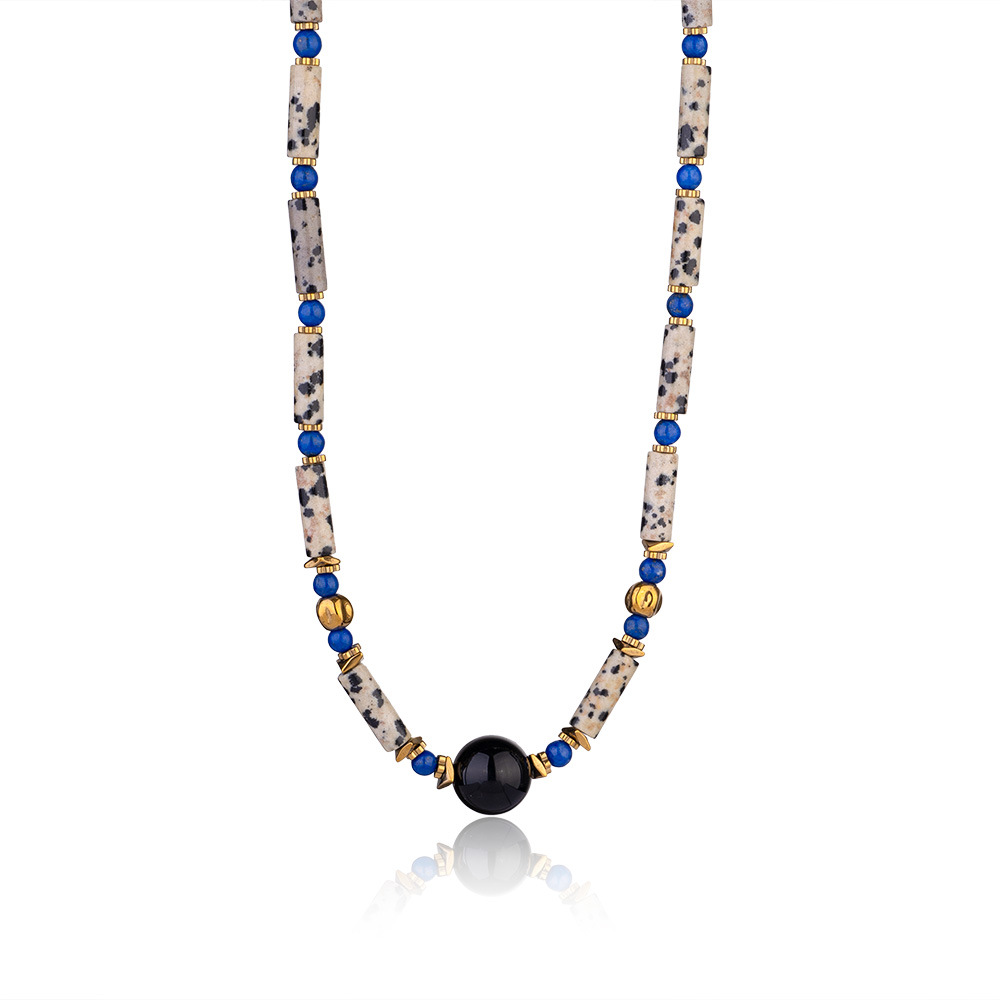 1 Piece Classic Series Black Agate Beads Women's Beaded Necklaces