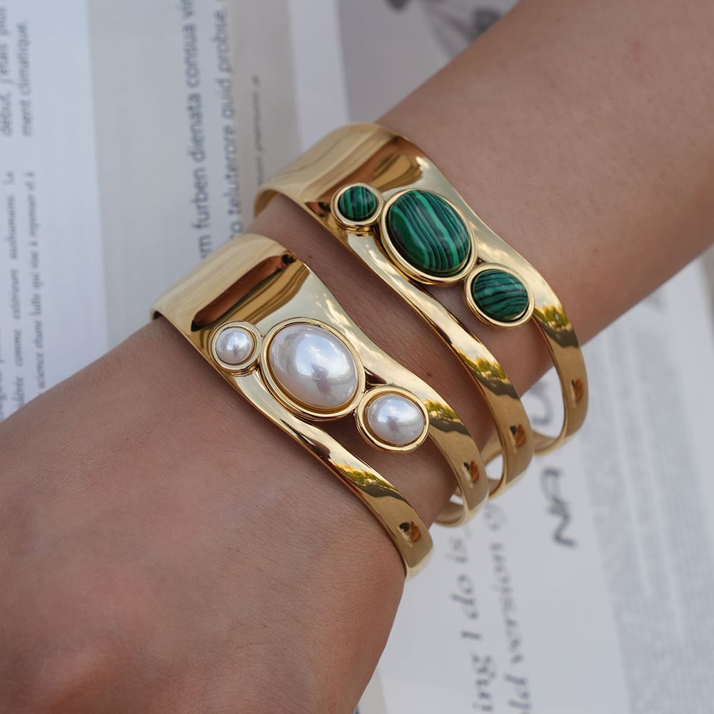 1 Piece Elegant Irregular Shape Stainless Steel  Women's Cuff Bracelets h5Picture6