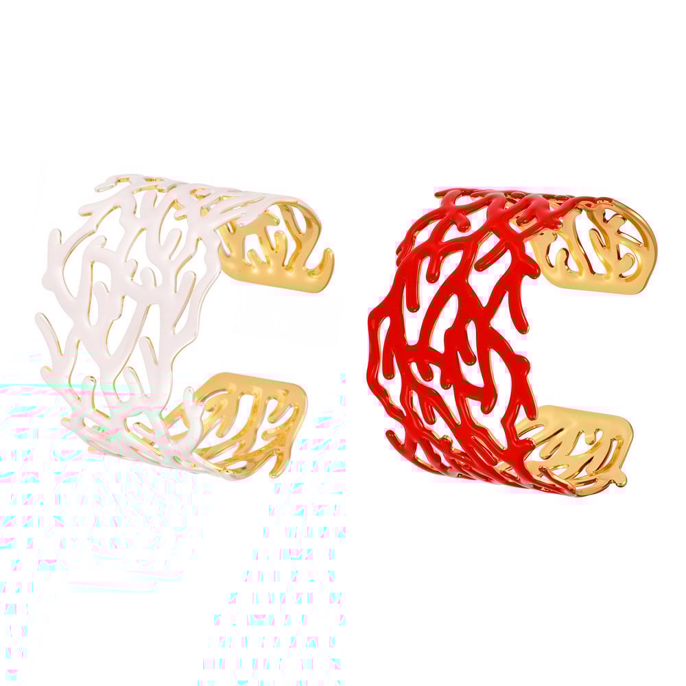 1 Piece Classic Coral Stainless Steel Gold Color Women's Bangles h5Picture8