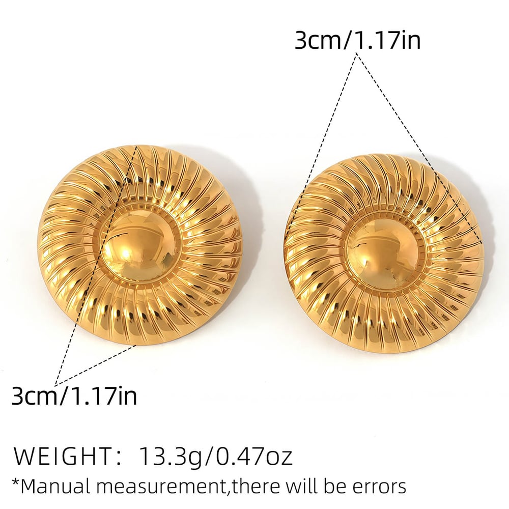 1 Pair Simple Circle Stainless Steel Gold Color Women's Stud Earrings Picture2
