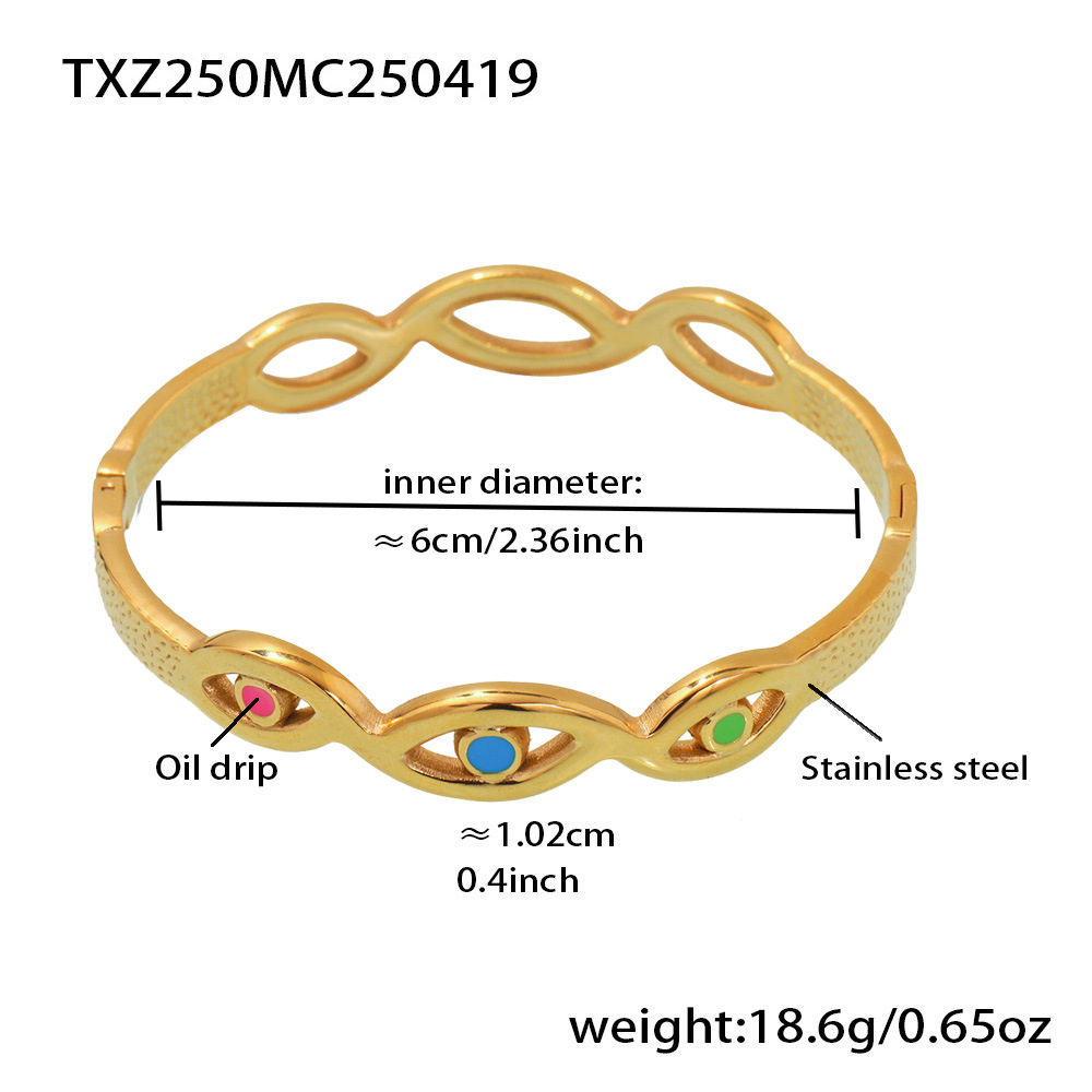 1 Piece Delicate Devil's Eye Stainless Steel Gold Color Women's Bracelets Sets