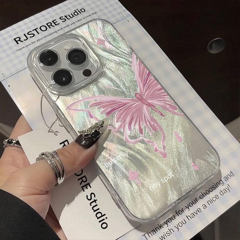 1 Pair TPU Glitter Butterfly Pattern Phone Case Picture3