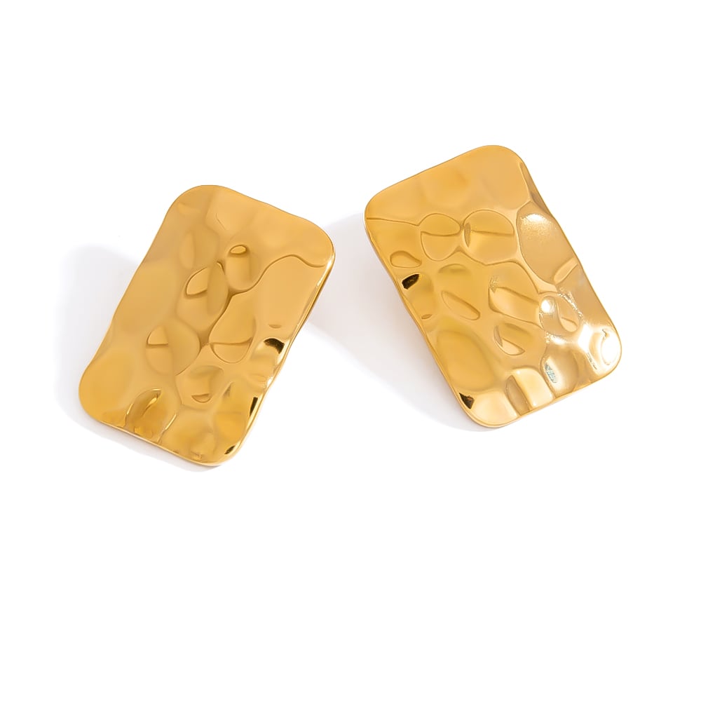 1 Pair Simple Series Casual Irregular Shape Stainless Steel   Women's Stud Earrings