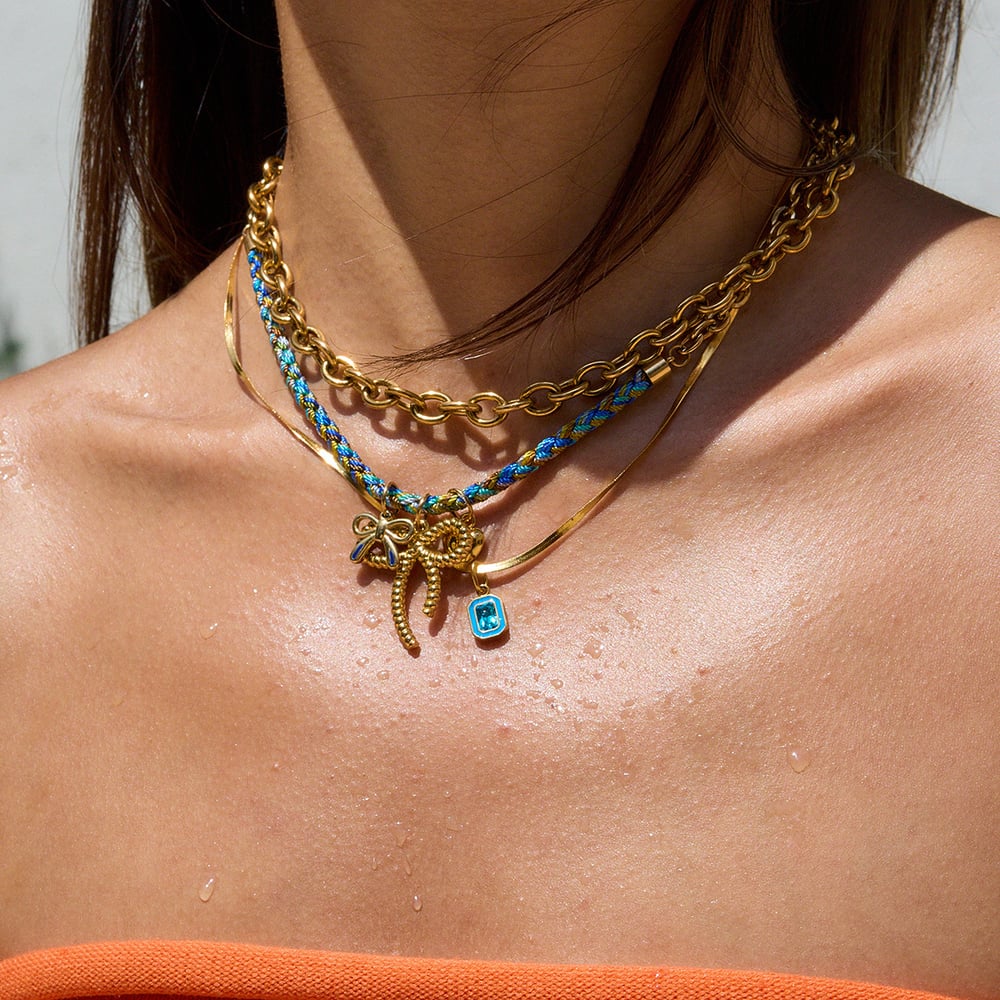 1 Piece Luxurious Shinning Stainless Steel Gold Color Women's Pendant Necklaces Picture5