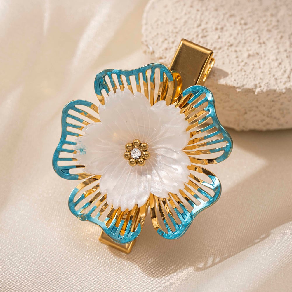 1 Piece Retro Flower Stainless Steel Hair Clip h5Picture3