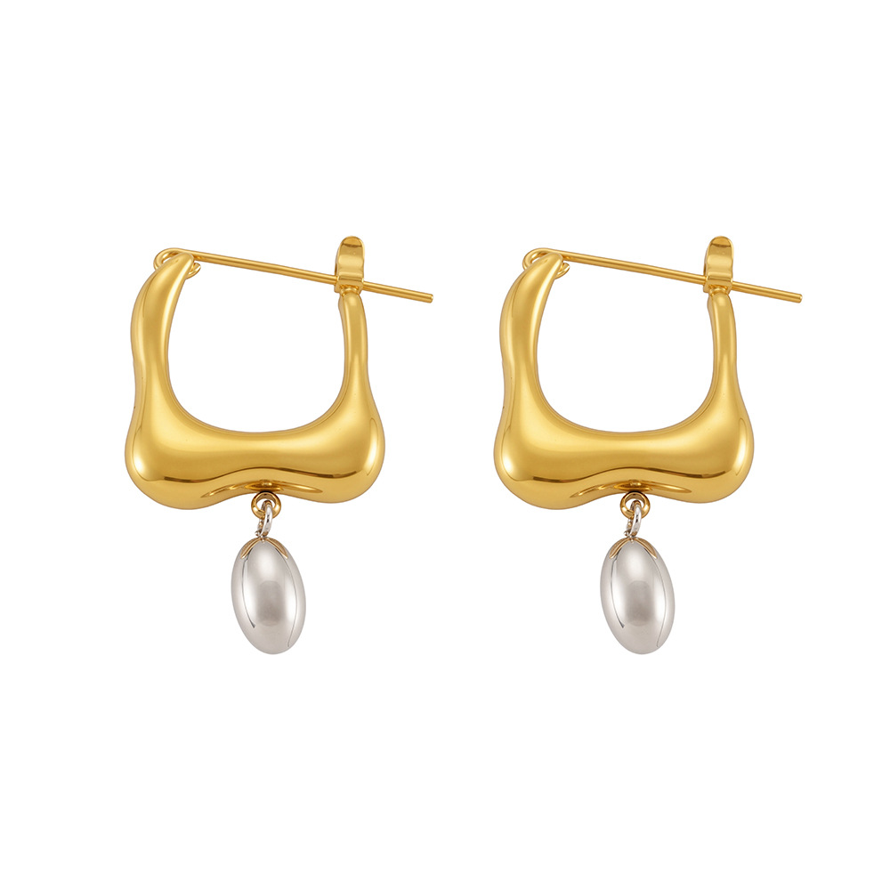 1 Pair Irregular Shape Stainless Steel Gold Color Women's Drop Earrings