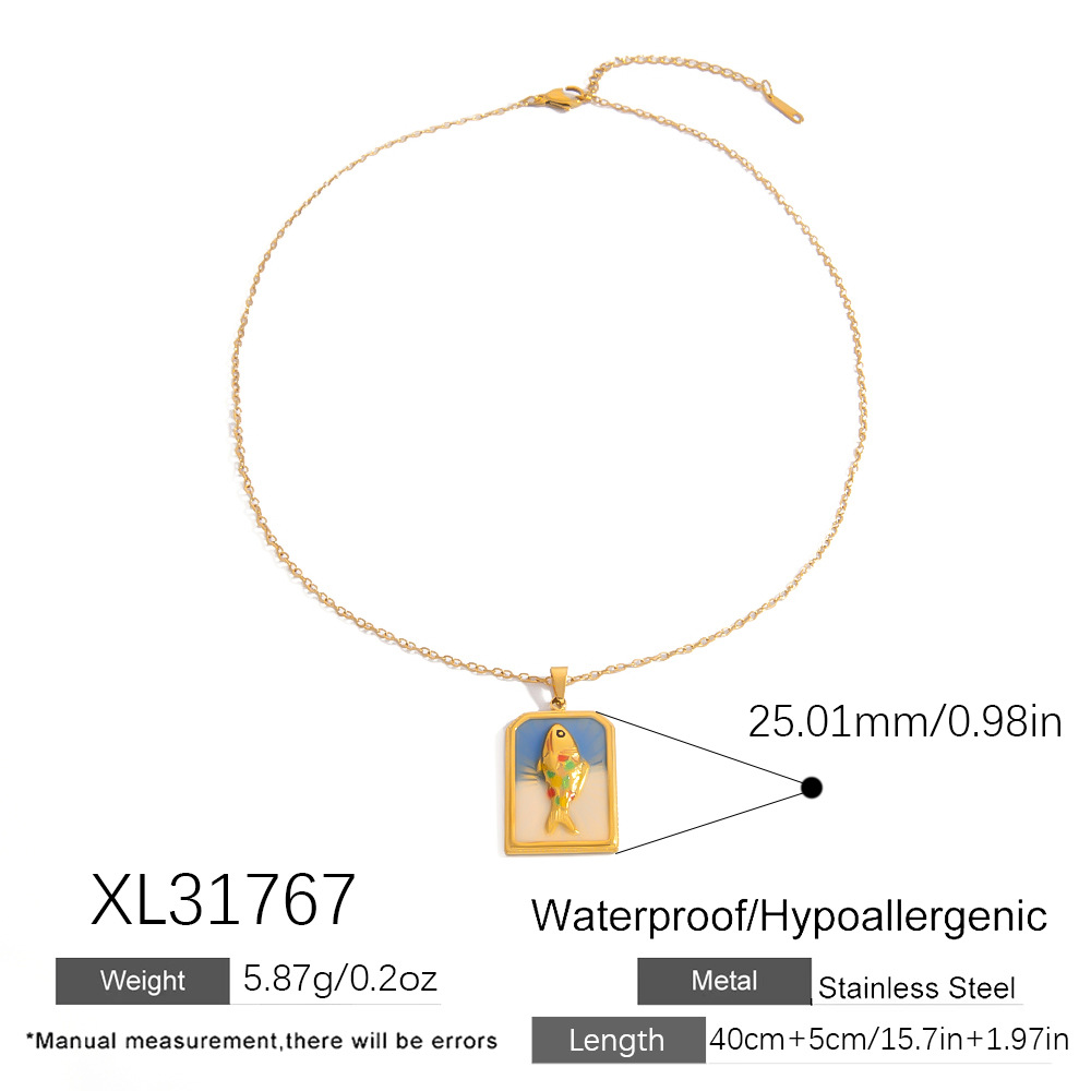 1 Piece Stainless Steel Gold Color Pendant Necklace h5Picture2